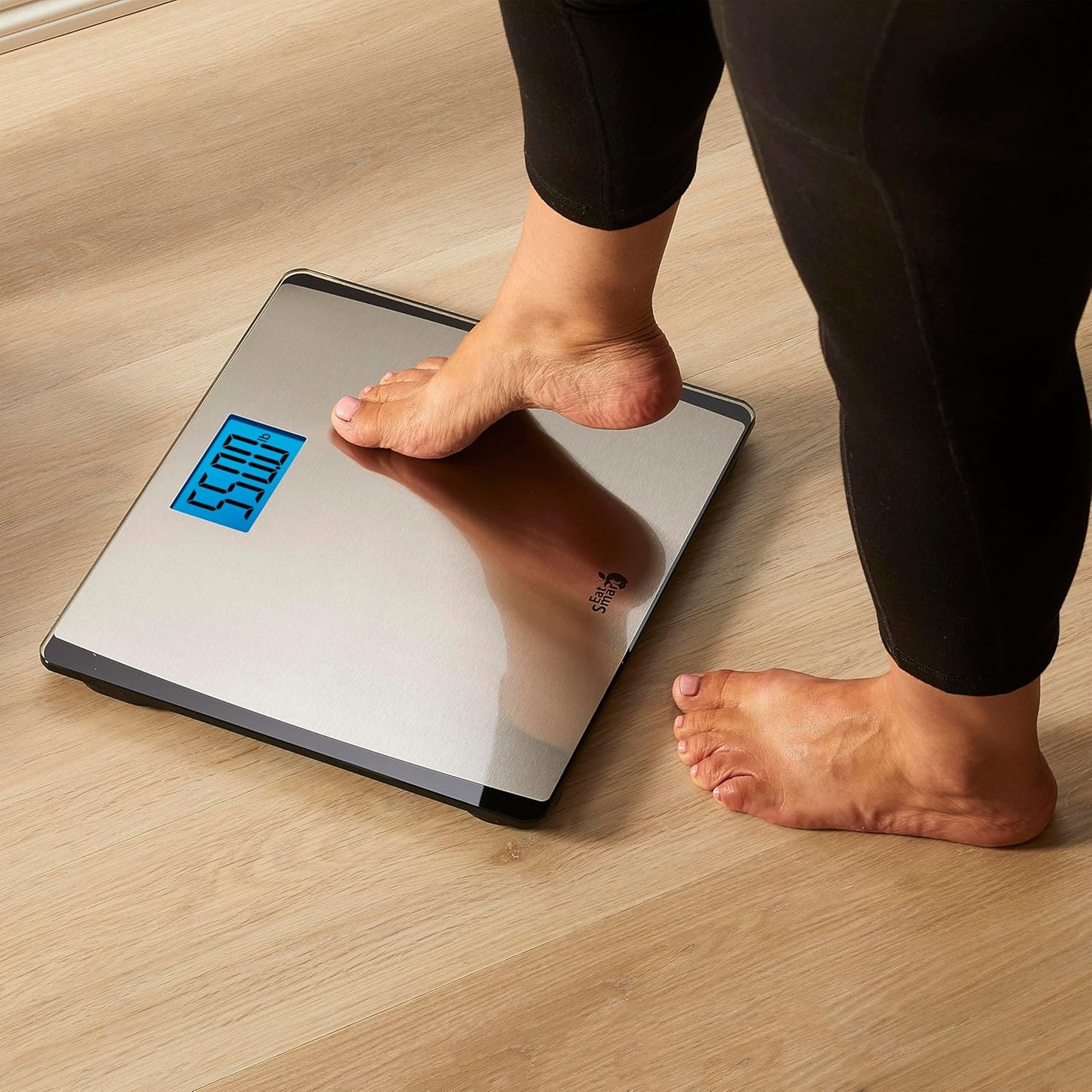 EatSmart Precision 550 Pound Extra-High Capacity Digital Bathroom Scale, Extra-Wide Platform, Stainless Steel Body Weight Scale with Step-On Tech