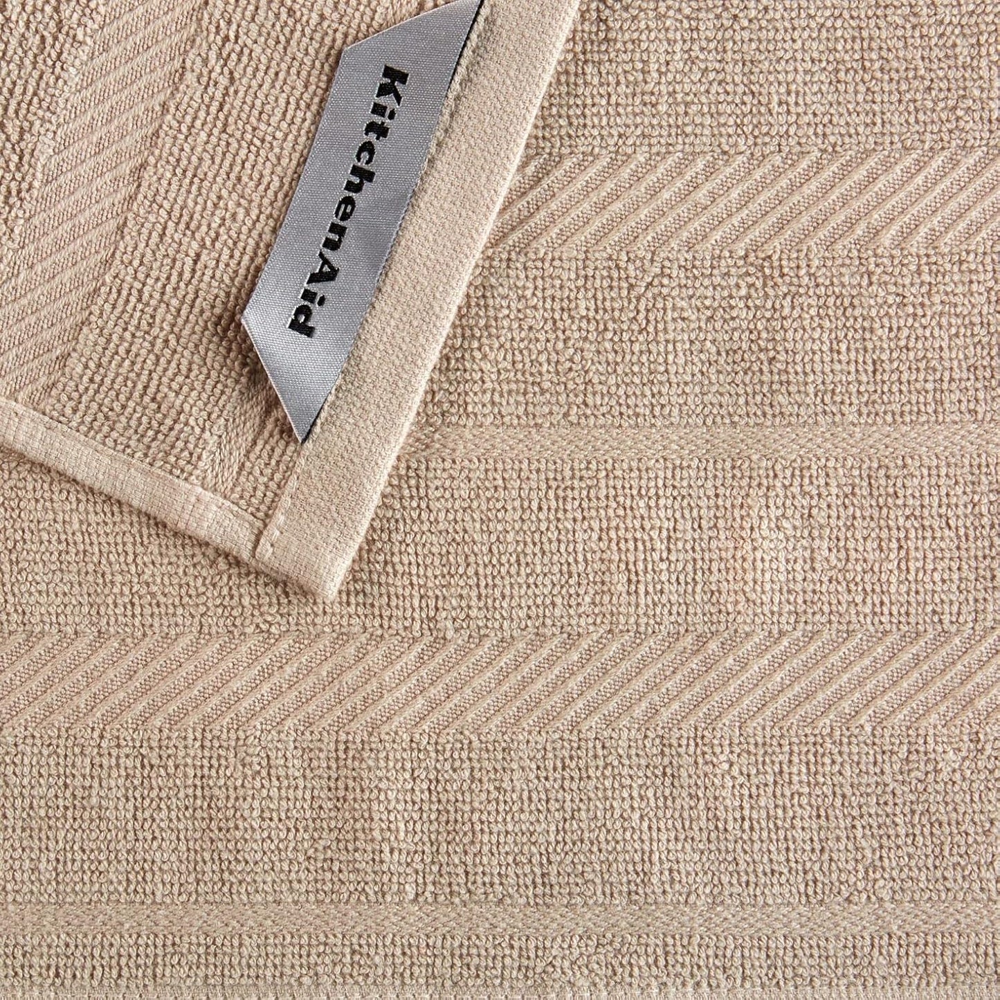 KitchenAid Albany Dishcloth 8 Pack Set, Milkshake/White, 12"x12"