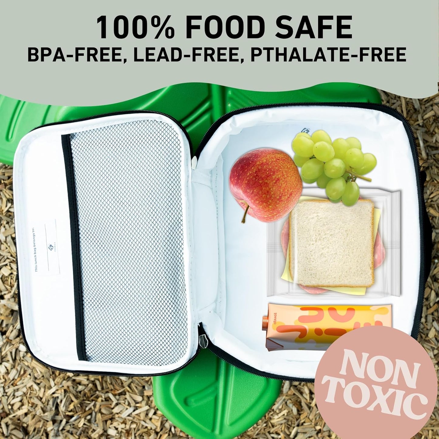 Fenrici Blue Lunch Box for Boys, Girls, Kids Insulated Lunch Bag for School, Soft Sided Compartments, Spacious, BPA Free, Food Safe,10.8in x 8.5in x 2.8in, Navy Blue