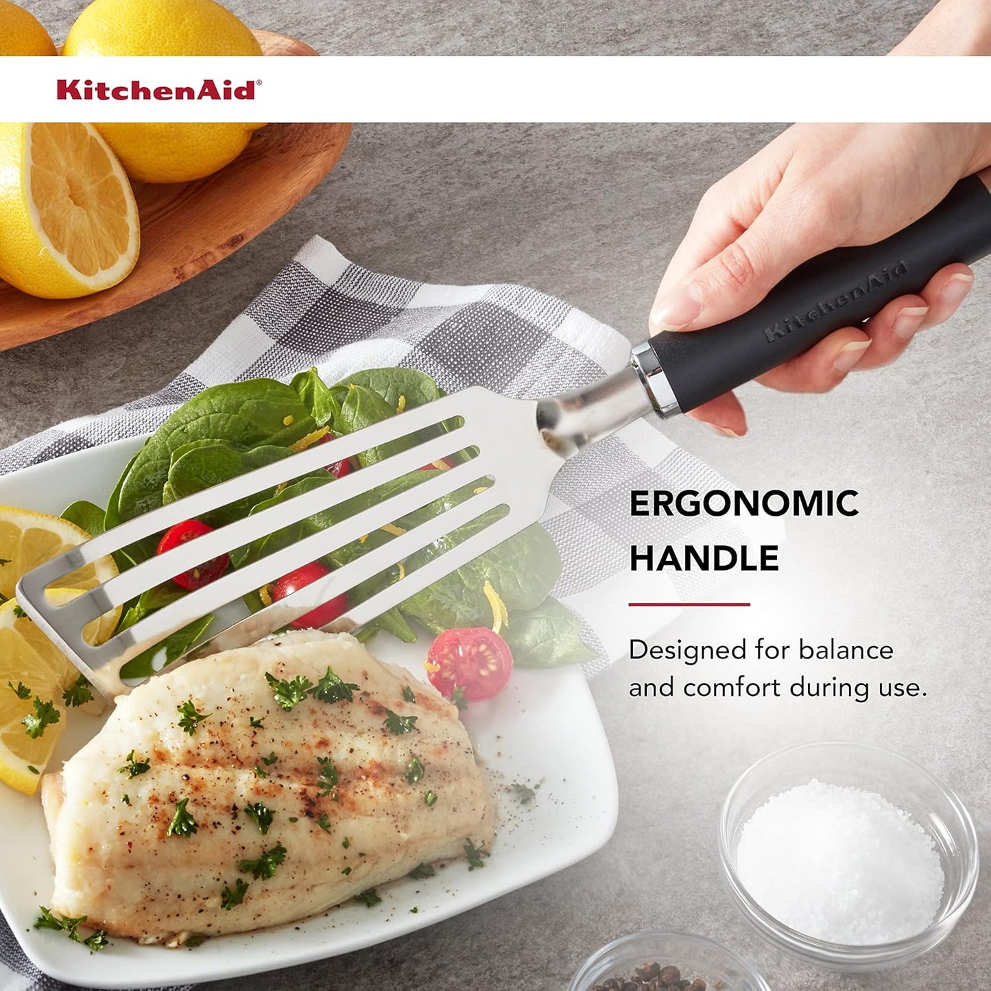 KitchenAid KO024OHOBA Gourmet Stainless Steel Flex Turner,Black