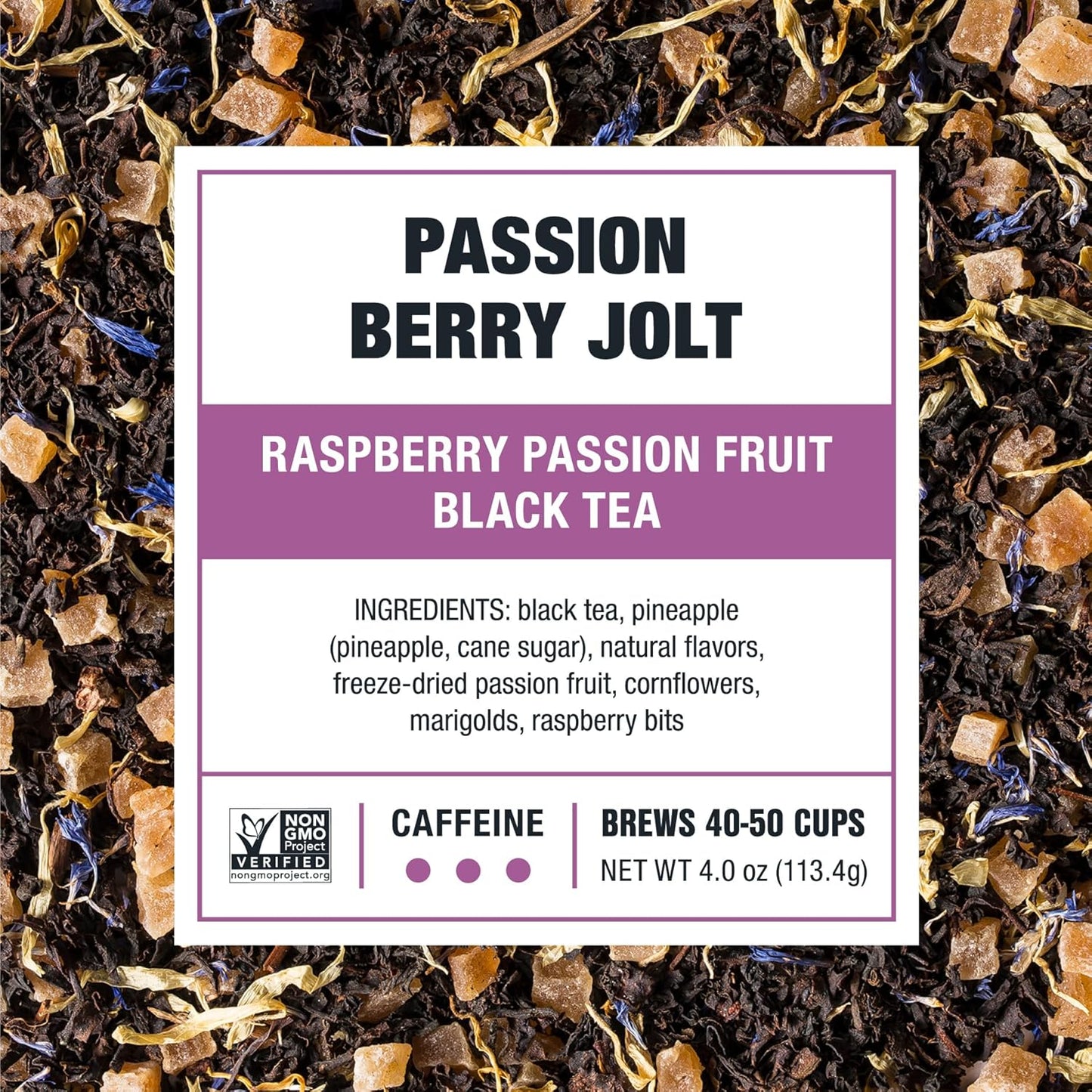 Tiesta Tea - Passion Berry Jolt, Loose Leaf, Raspberry Passion Fruit Black Tea, Premium Caffeinated Blend, Make Hot or Iced & Brews Up to 50 Cups, 4oz Refillable Tin (Pack of 6)