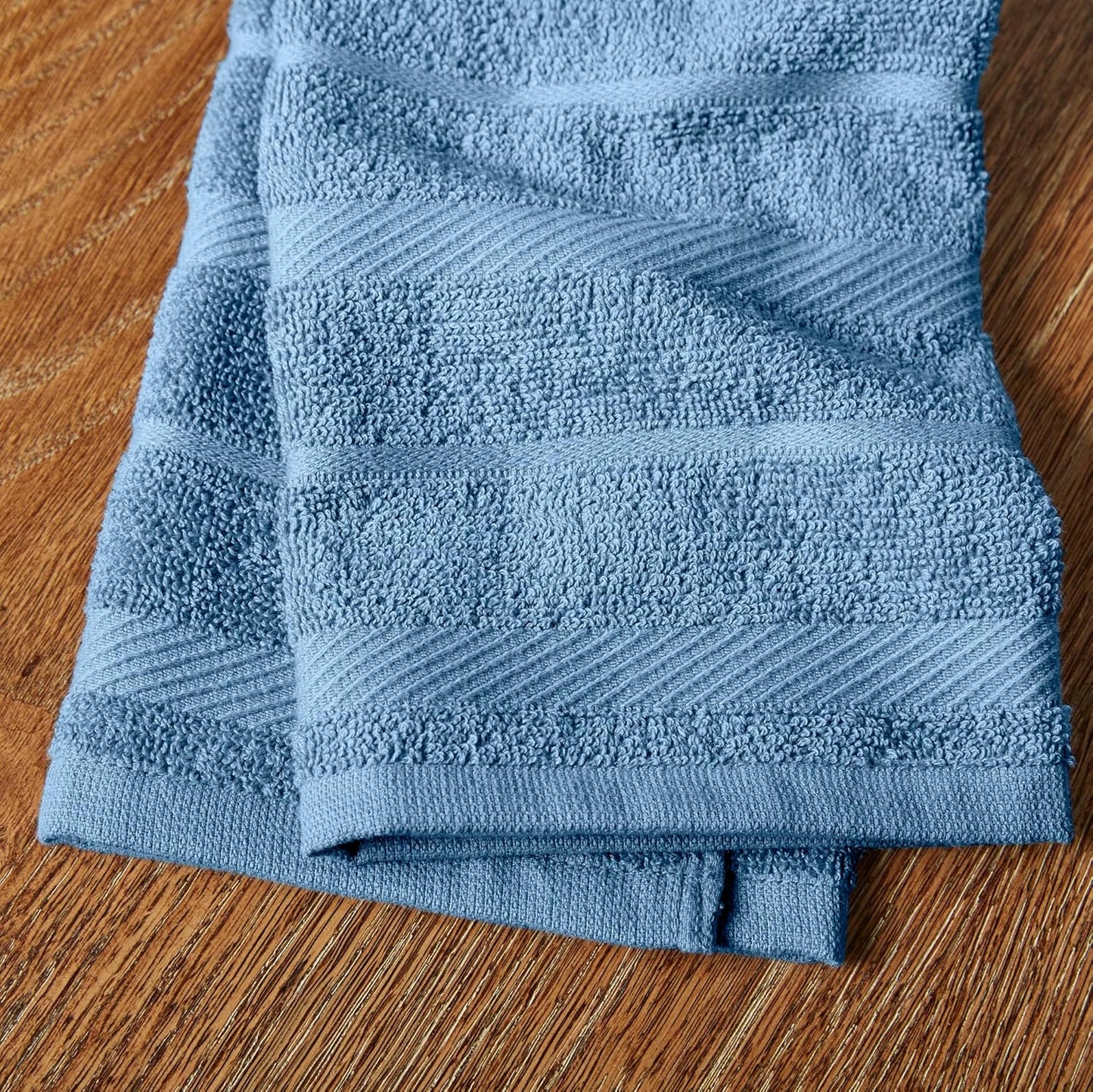 KitchenAid Albany Kitchen Towel 4-Pack Set, Blue Velvet/White, 16"x26"