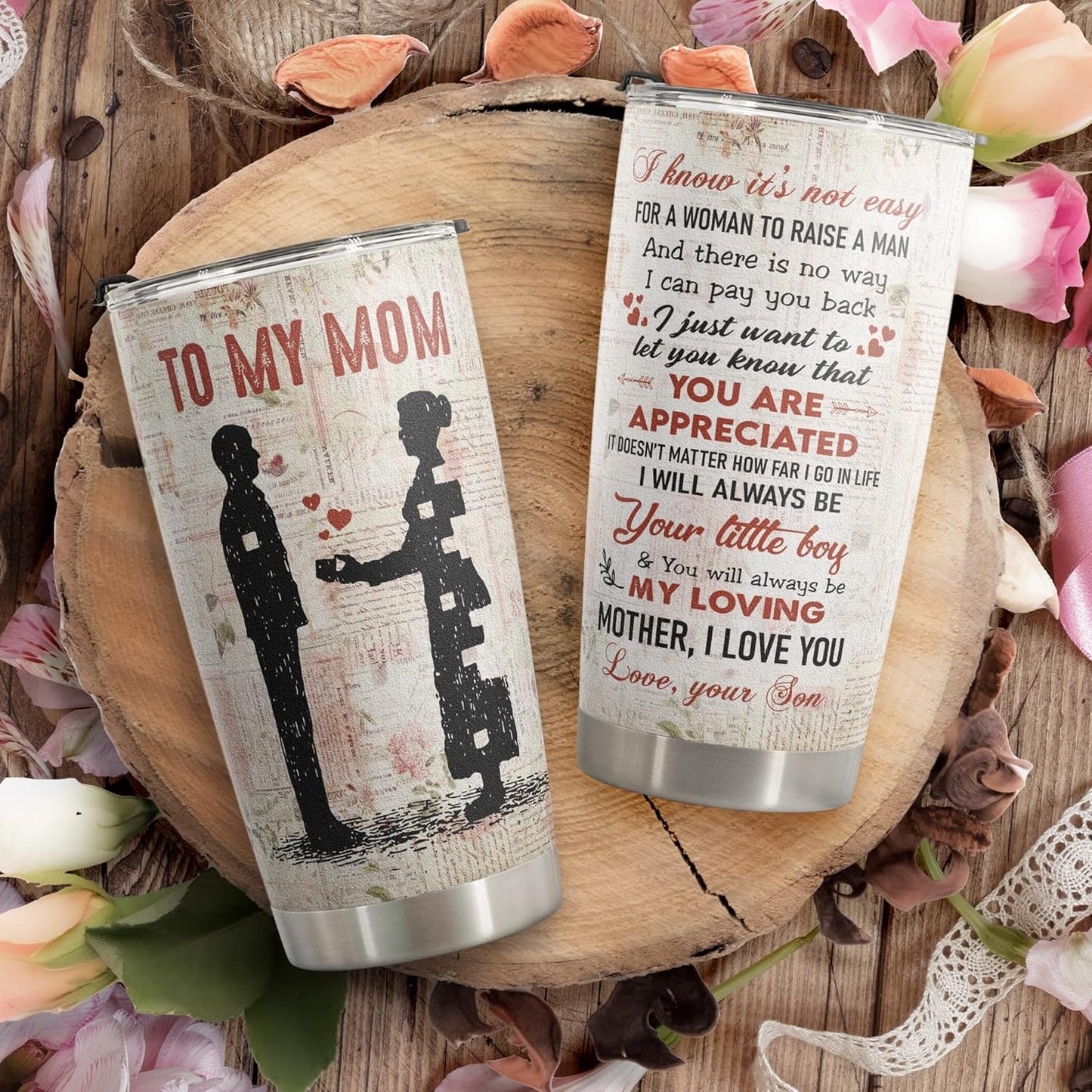 Macorner Mothers Day, Birthday Gifts for Mom, Women & Christmas Gifts From Son, Kids, Stainless Steel Tumbler 20oz