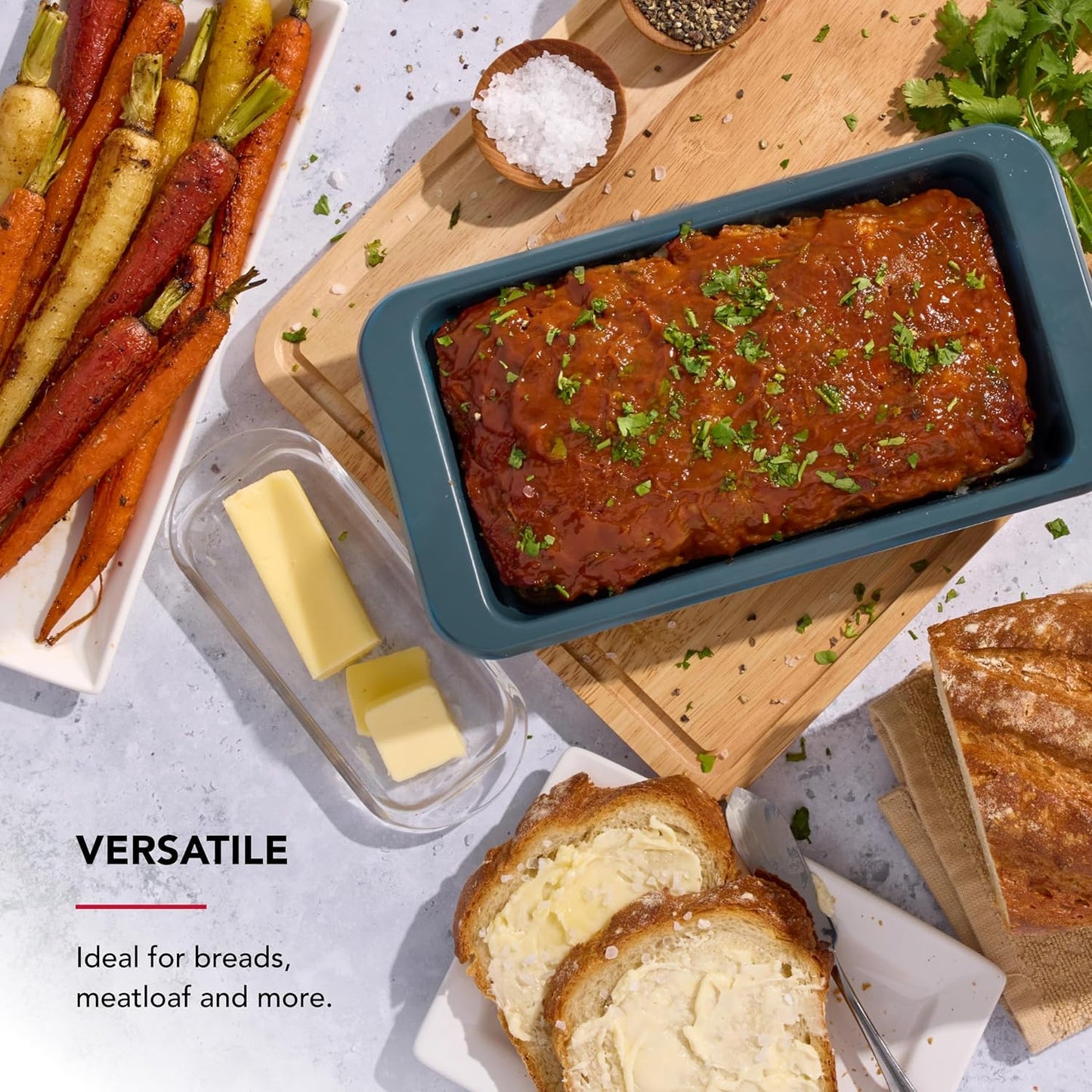 KitchenAid Nonstick Swiss Engineered Aluminized Steel Loaf Pan, Dishwasher Safe, Agave, 9x5 Inch