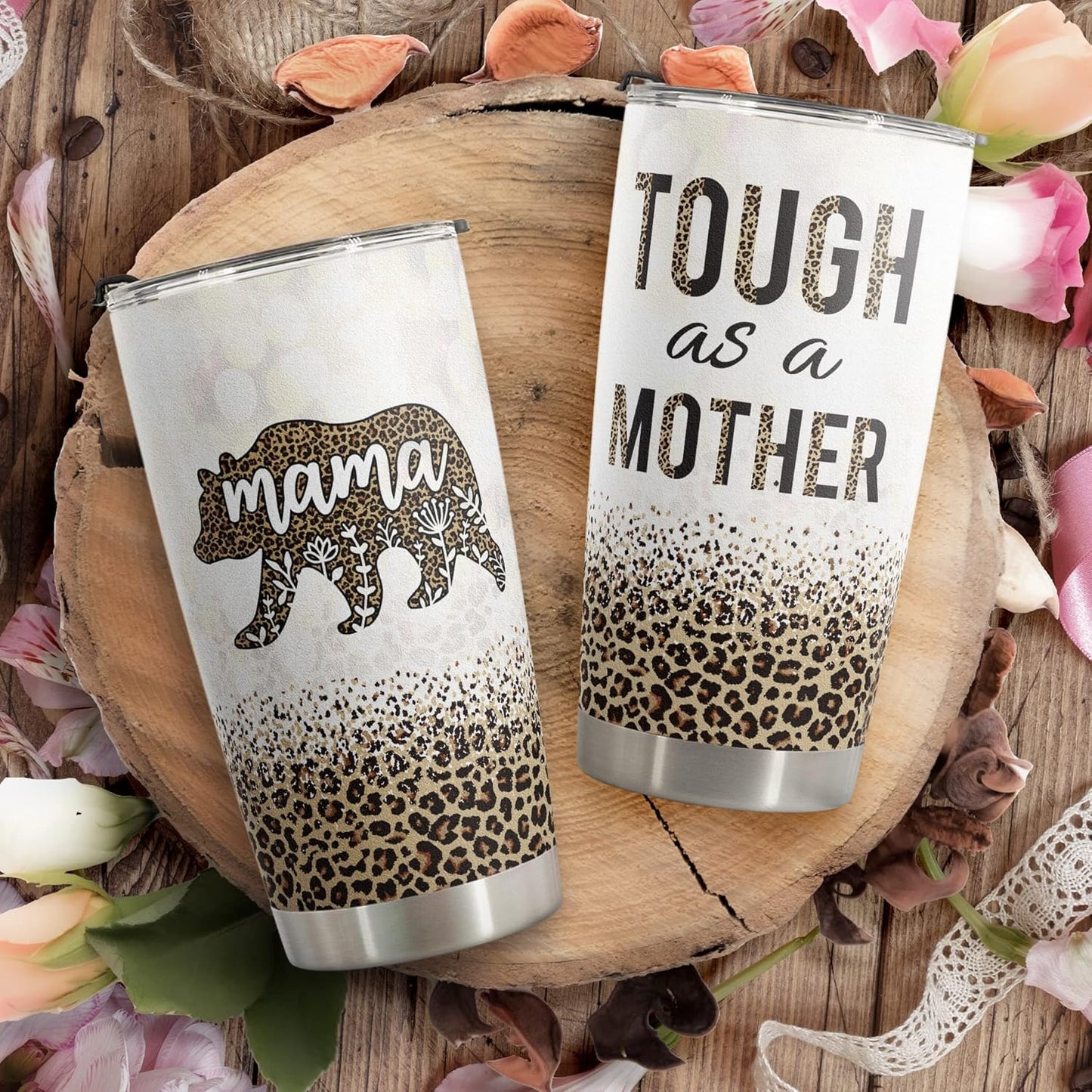 Macorner Mothers Day, Birthday Gifts for Mom Nana From Daughter Son - Christmas Gifts For Women Grandma - Stainless Steel Bear Tumbler 20oz