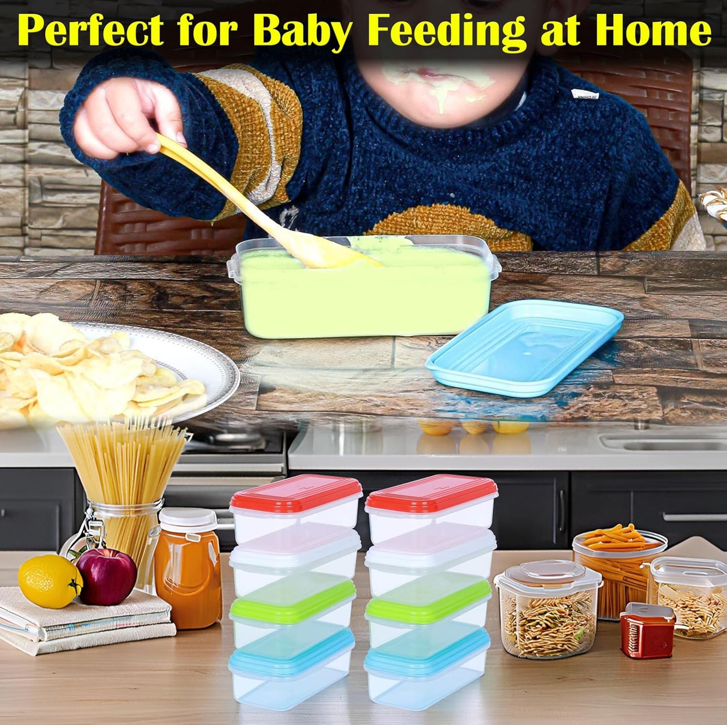 ARSUK 8OZ Small Food Containers with Lids 16 Pack - Reusable 1 Cup BPA Free Plastic Storage Containers for Snacks, Leftovers, Portion Control & Meal Prep - Leakproof, Microwave, Fridge & Freezer Safe