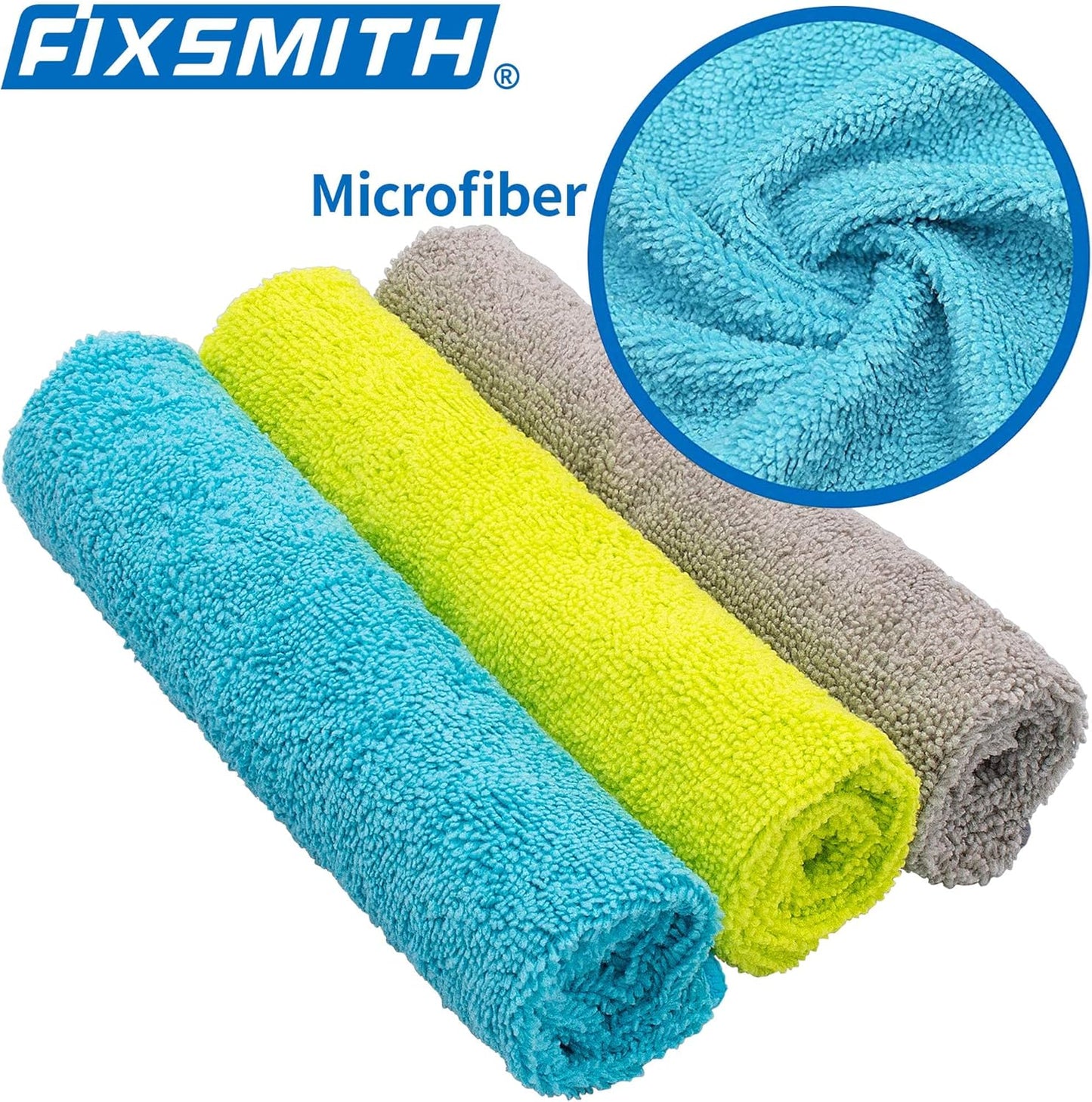 FIXSMITH Microfiber Cleaning Cloth - Pack of 50, Microfiber Towels for Cars 16 x 12 in, Highly Absorbent Cleaning Rags, Lint-Free, Streak-Free Cleaning Cloths for Car Kitchen Home Office