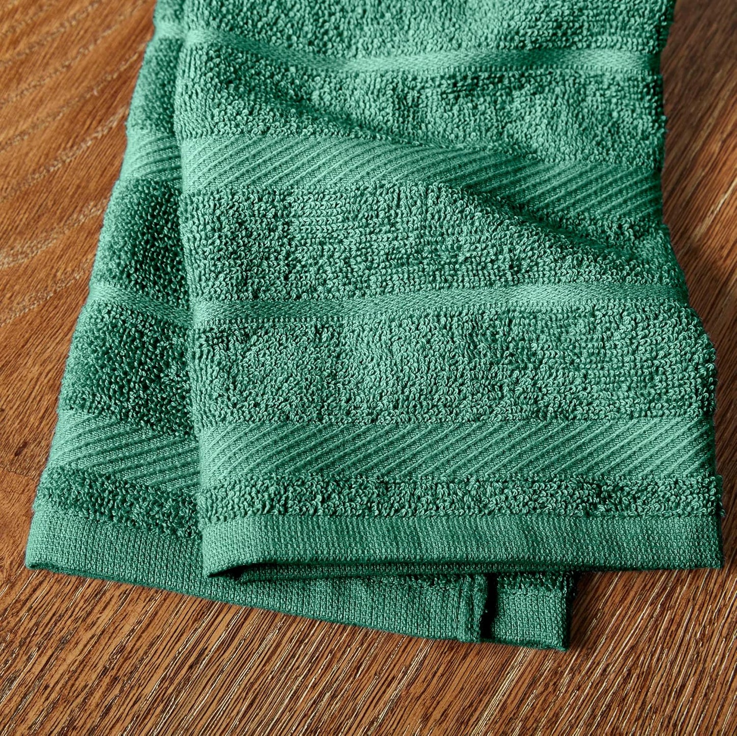 KitchenAid Albany Kitchen Towel 4-Pack Set, Green/White, 16"x26"